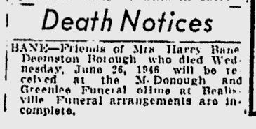 Malinda Ellsworth Bane obit